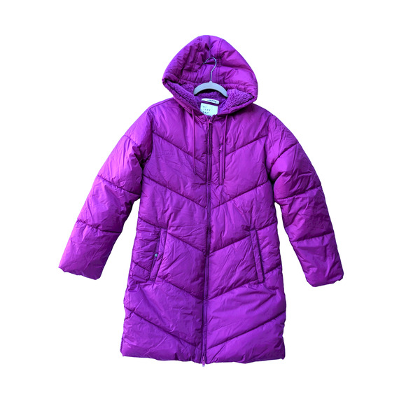 A New Day Coat Puffer Jacket Large Magenta Pink Full Zip Water Resistant Winter - Picture 1 of 12